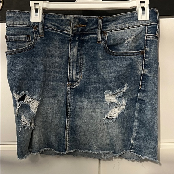 Guess Blue Distressed Mini Skirt - Picture 1 of 3